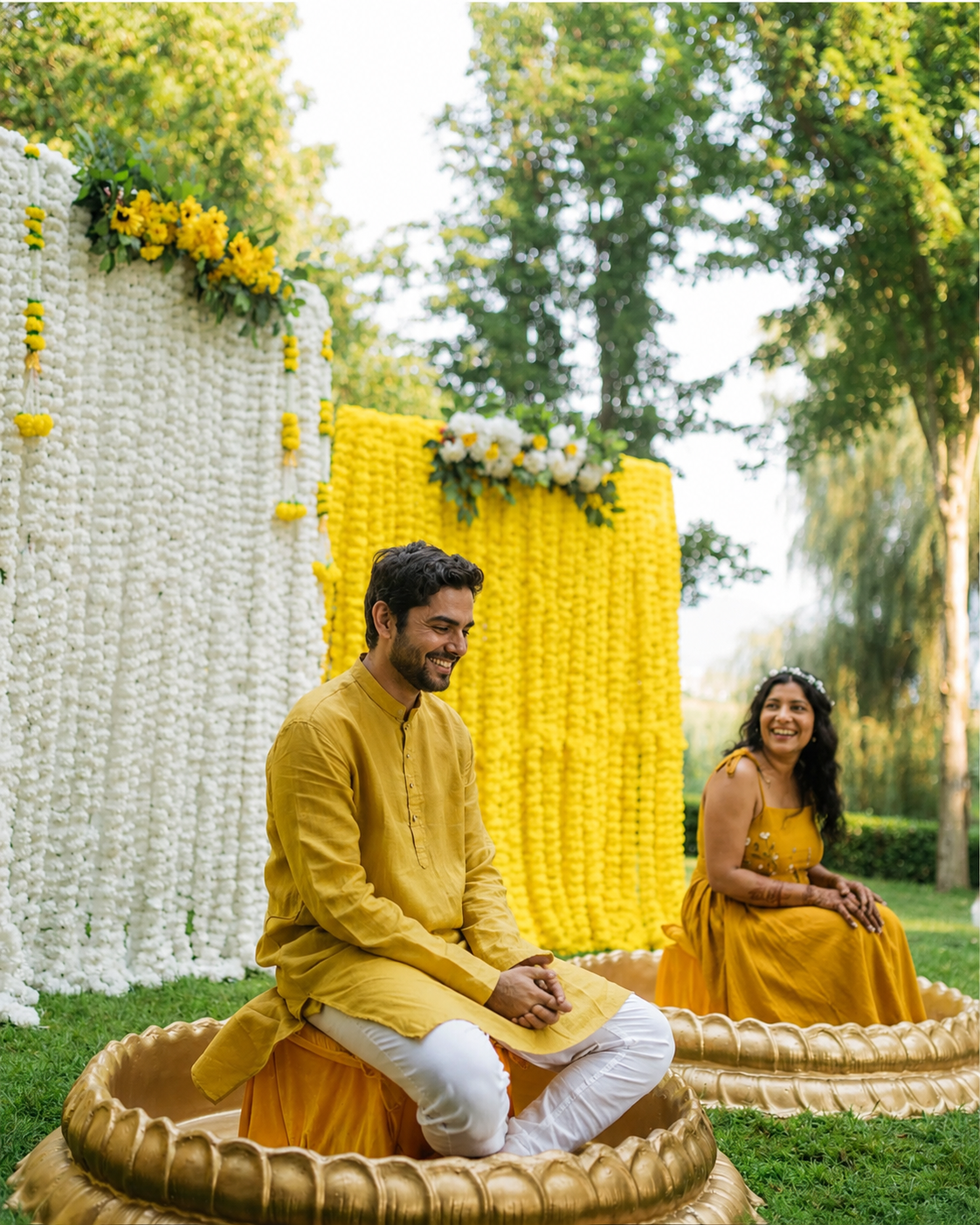 Haldi celebration with couple