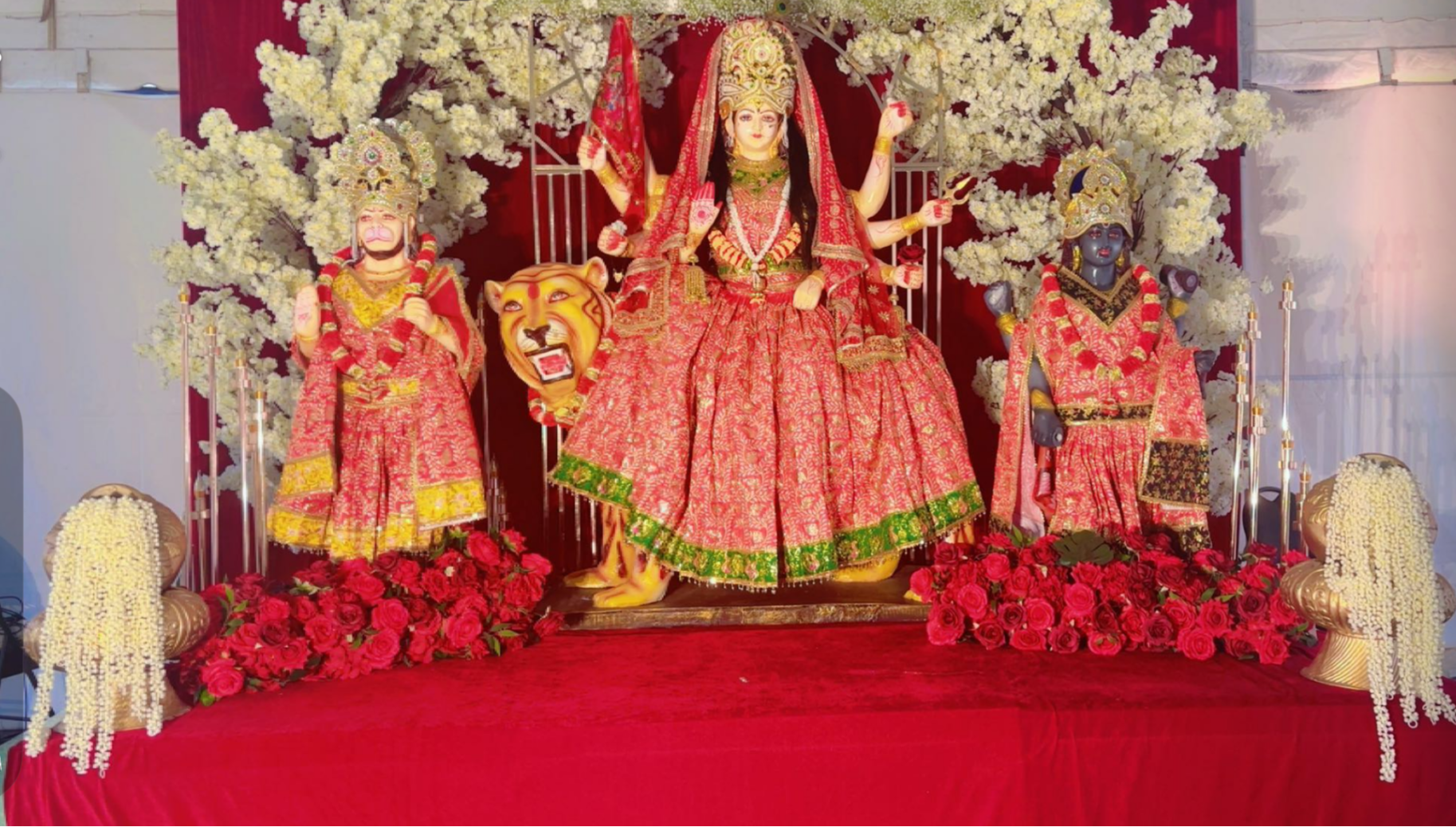 Devi framed in florals