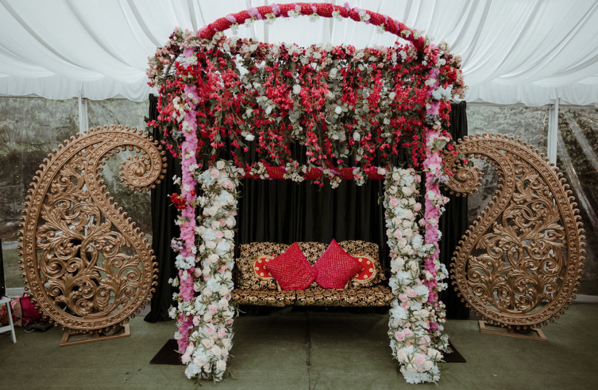 Floral jhula swing decor